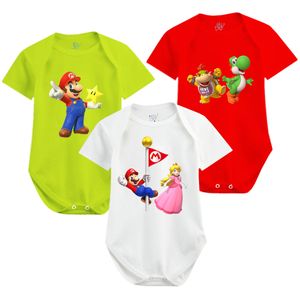 بادی آستین کوتاه نوزادی نیل کوک مدل Peach & Mario G&R مجموعه 3 عددی