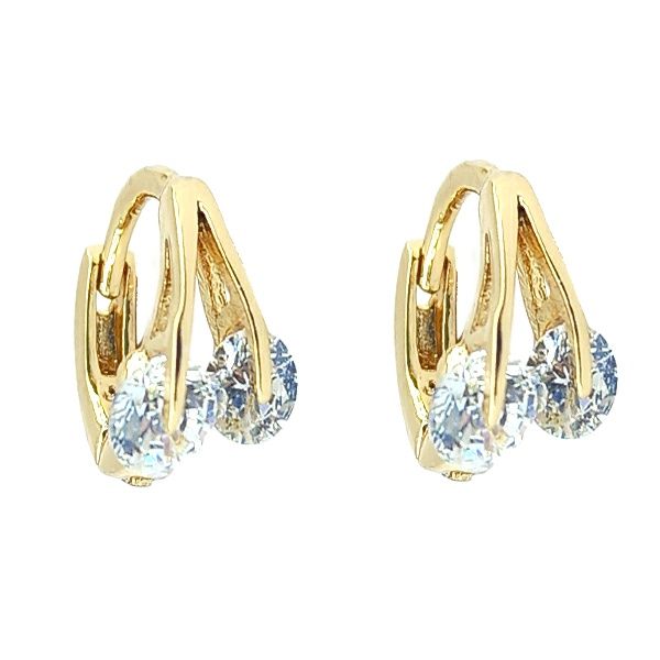 گوشواره دخترانه ژوپینگ مدل نگین کد 3581 -  - 1