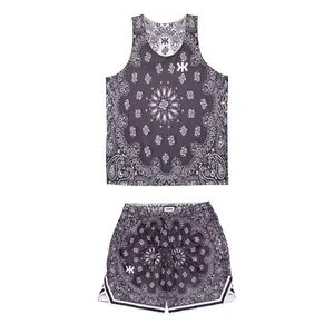 ست تاپ و شلوارک ورزشی مردانه مدل 126-3001 طرح باندانا