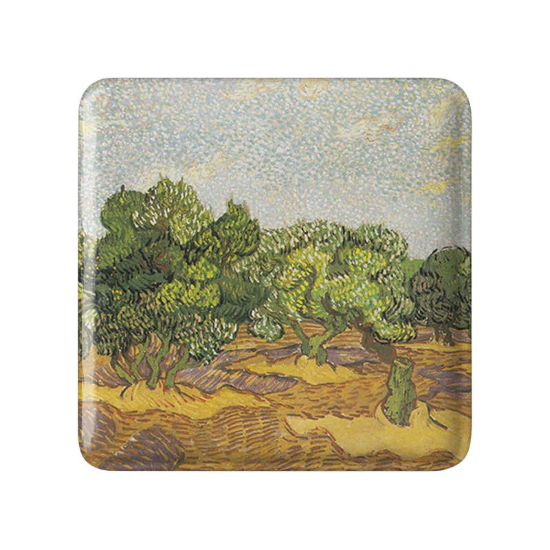 پیکسل خندالو طرح درختان زیتون ونسان ونگوگ (Van Gogh) مدل مربعی کد 36801