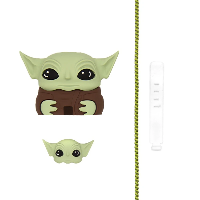 محافظ کابل مدل بیبی یودا به همراه محافظ شارژ دیواری 25وات مجموعه 4 عددی