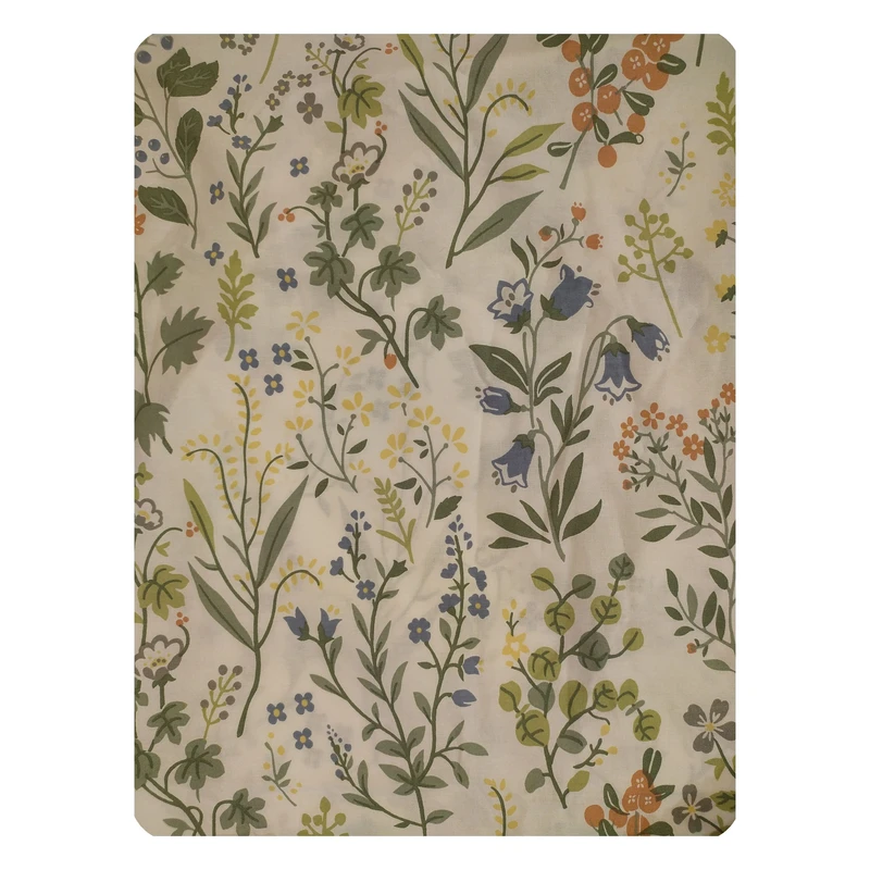 ملحفه کتان نخ پانیذ پود مدل بهاران کد P106-1 دو نفره سایز 235x220 سانتی‌متر