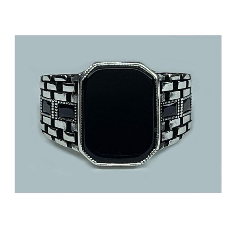 انگشتر نقره مردانه مدل عقیق