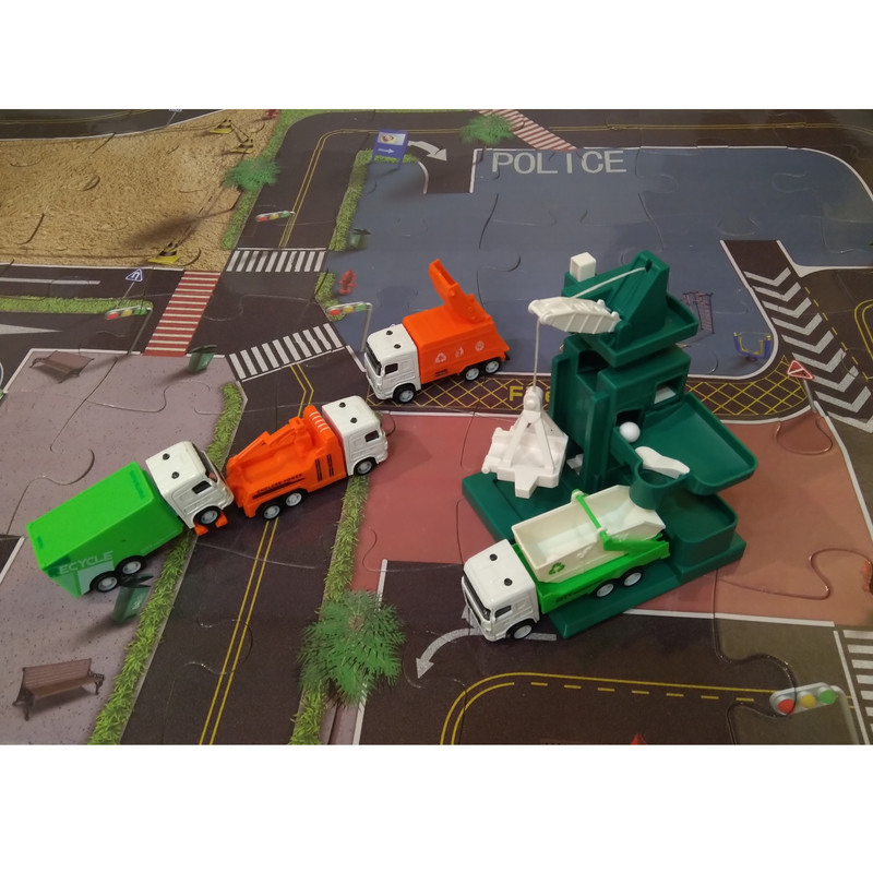 کیت ماشین بازی مدل کامیون و برج مصالح ساختمانی