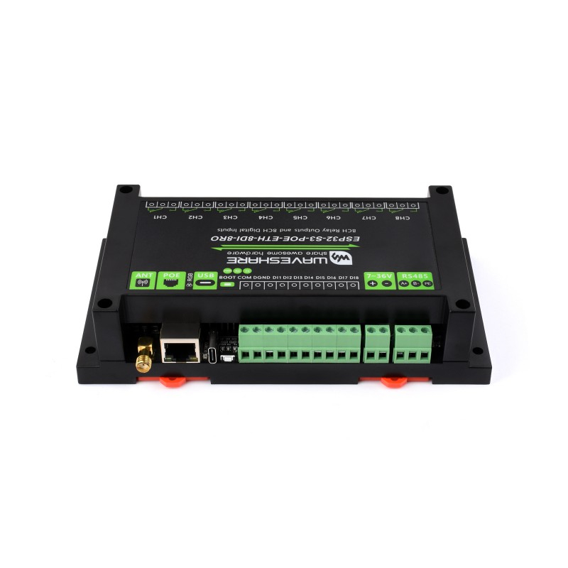 ماژول رله صنعتی ESP32-S3 ویوشیر مدل ESP32-S3-POE-ETH-8DI-8RO