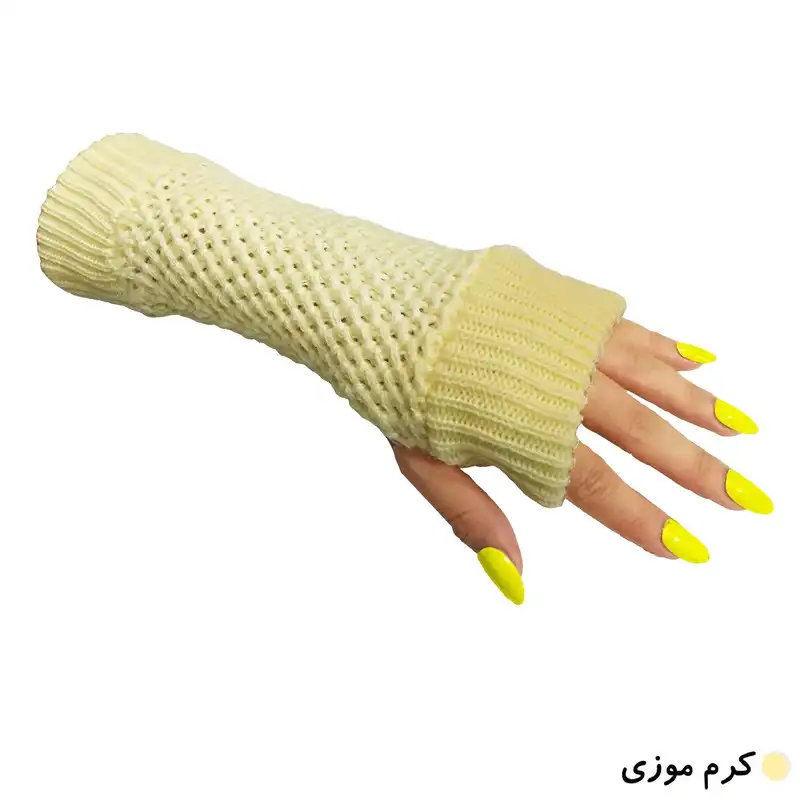 دستکش بافتنی زنانه مدل کشباف Q11