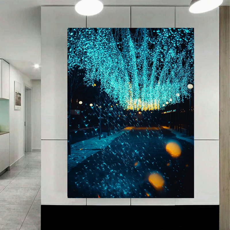 پوستر طرح خیابان و شب بارانی مدل تبلور کد AR21750