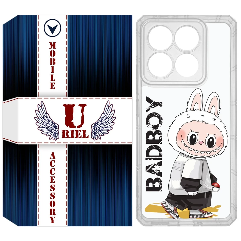 کاور یوریل مدل Clear کد 103 طرح لبوبو Labubu مناسب برای گوشی موبایل شیائومی 14T / 14T Pro