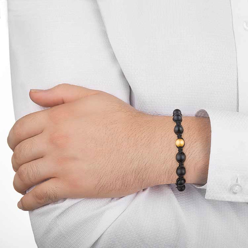 دستبند طلا 18 عیار مردانه کیا گالری مدل AB200