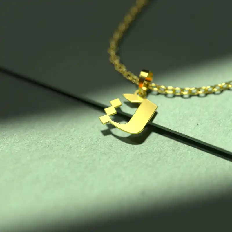 گردنبند طلا 18 عیار زنانه مدوپد مدل حرف ث کد I3-1-1593