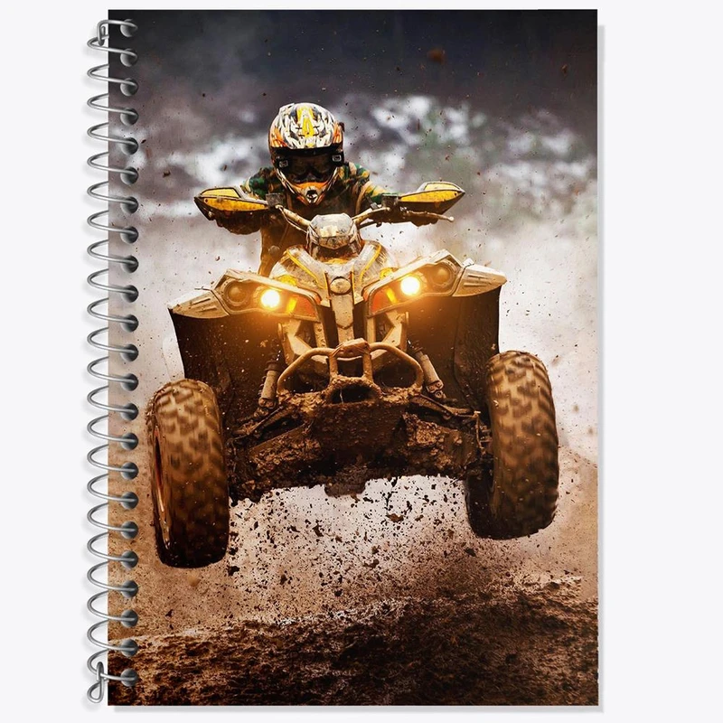 دفتر زبان 50 برگ خندالو مدل سه خط طرح موتور چهار چرخ کد 27841