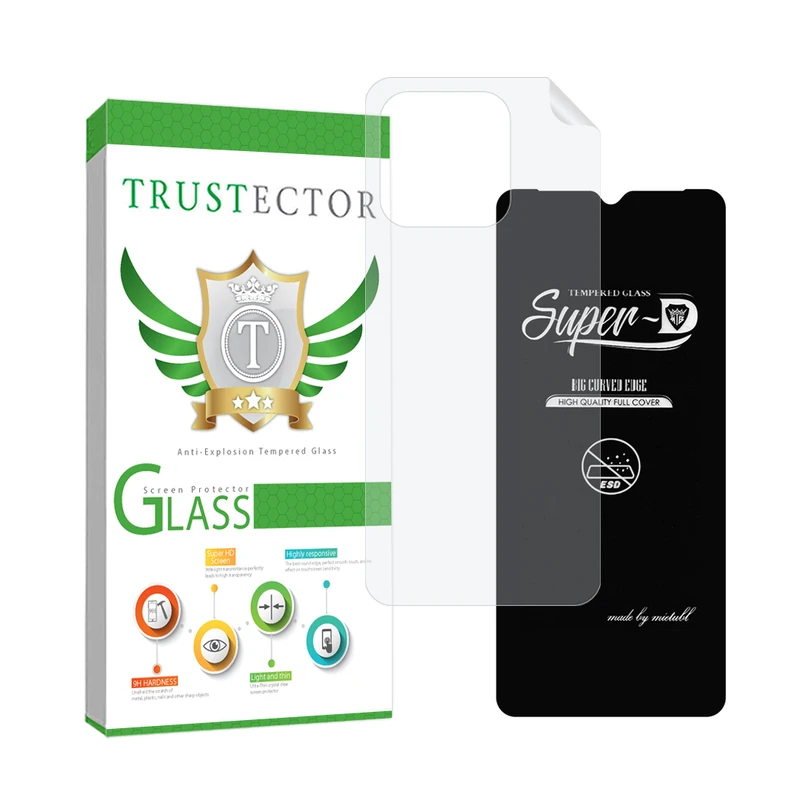 محافظ صفحه نمایش تراستکتور مدل SUPNABKTR مناسب برای گوشی موبایل شیائومی Redmi 12C / Poco C55 به همراه محافظ پشت گوشی هیدروژل     