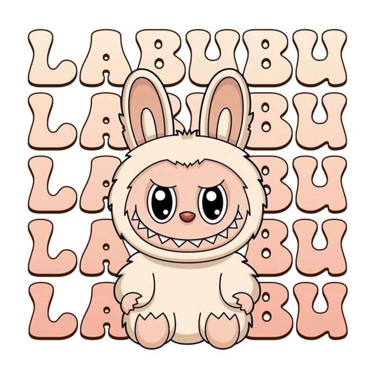 استیکر پارچه و لباس پاد آفرین مدل عروسک لبوبو Labubu کد S2057