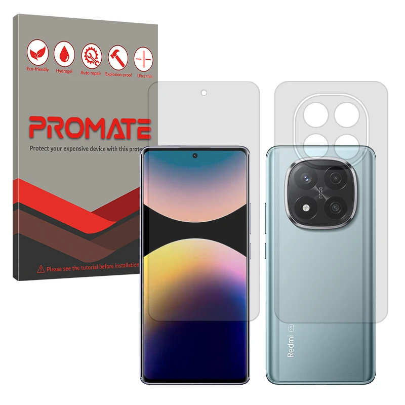 محافظ صفحه نمایش مات پرومیت مدل Resistant مناسب برای گوشی موبایل شیائومی Redmi Note 14 Pro Plus 5G به همراه محافظ پشت گوشی