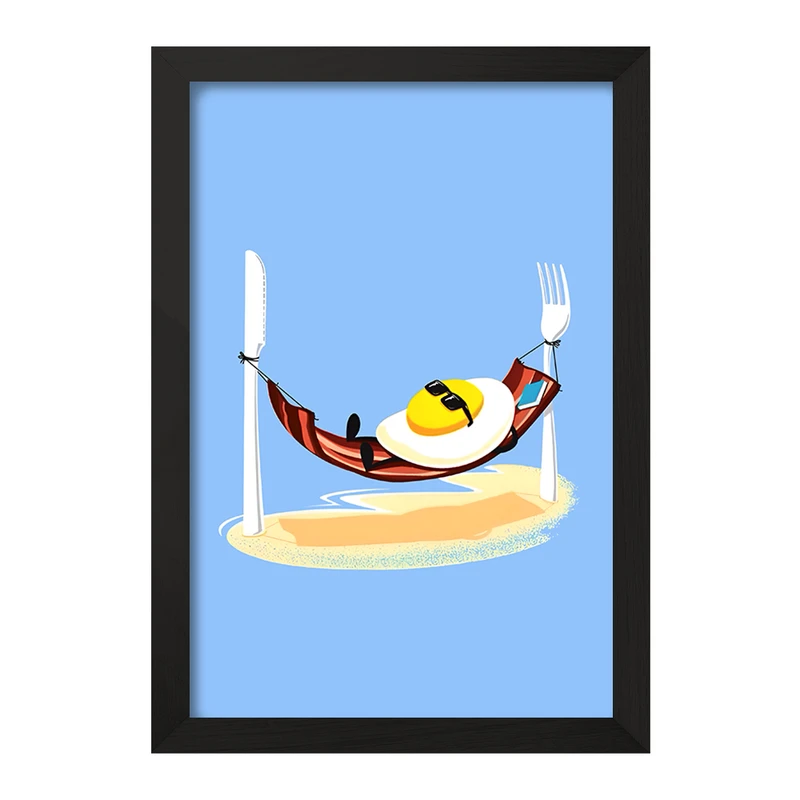 تابلو خندالو مدل تخم مرغ و بیکن کد F10574