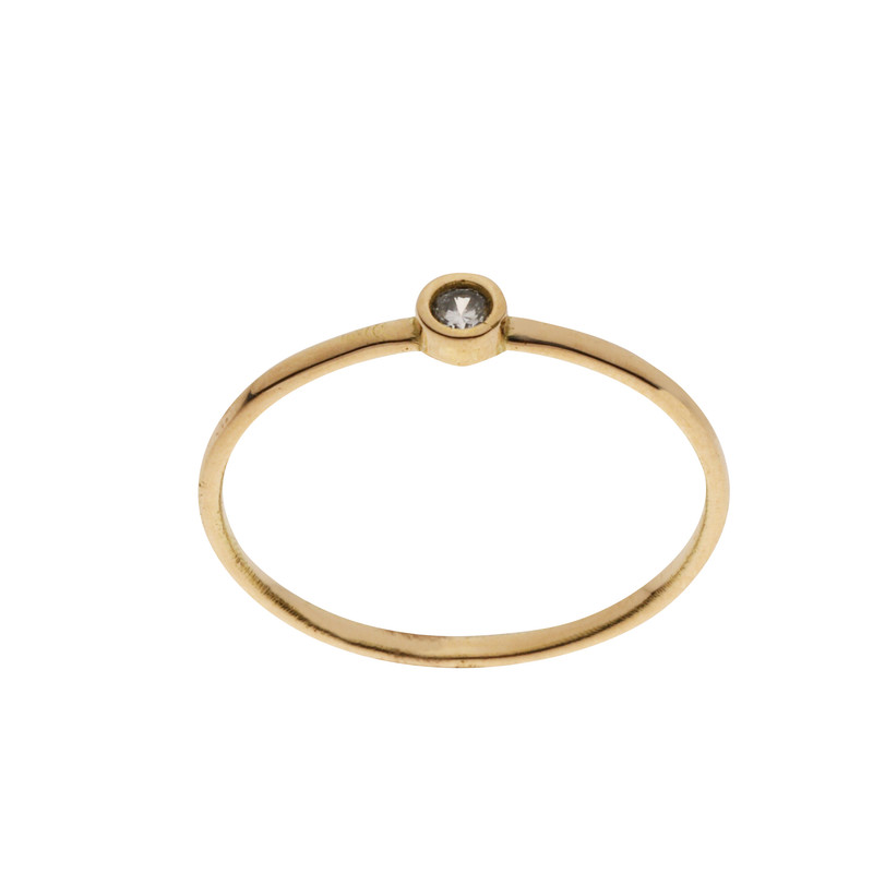 انگشتر طلا 18 عیار زنانه میو گلد مدل تک نگین R900-54 کد R782