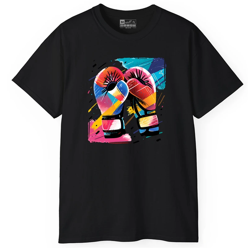 تی شرت آستین کوتاه مردانه پاد آفرین طرح ورزش بوکس کد PT014