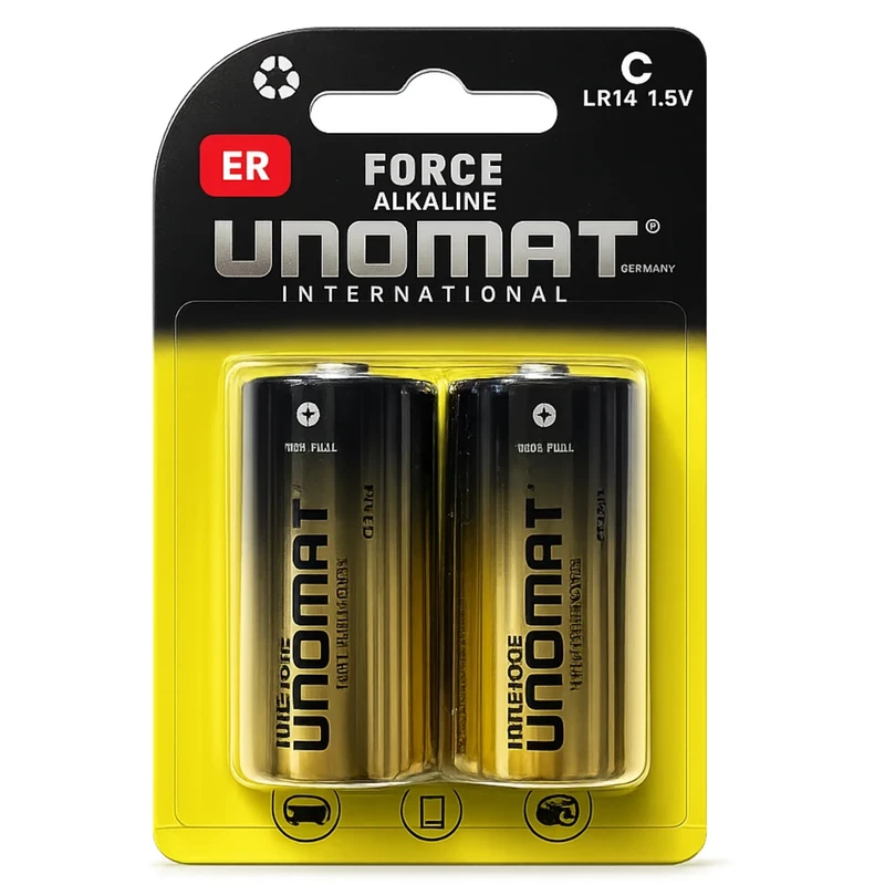باتری C یو نی مات مدل ER-Alkaline بسته ۲ عددی