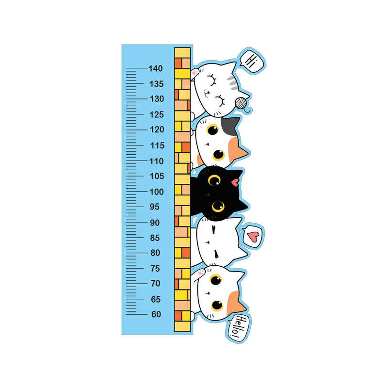 استیکر اندازه گیری کودک تُکتم مدل گربه ها