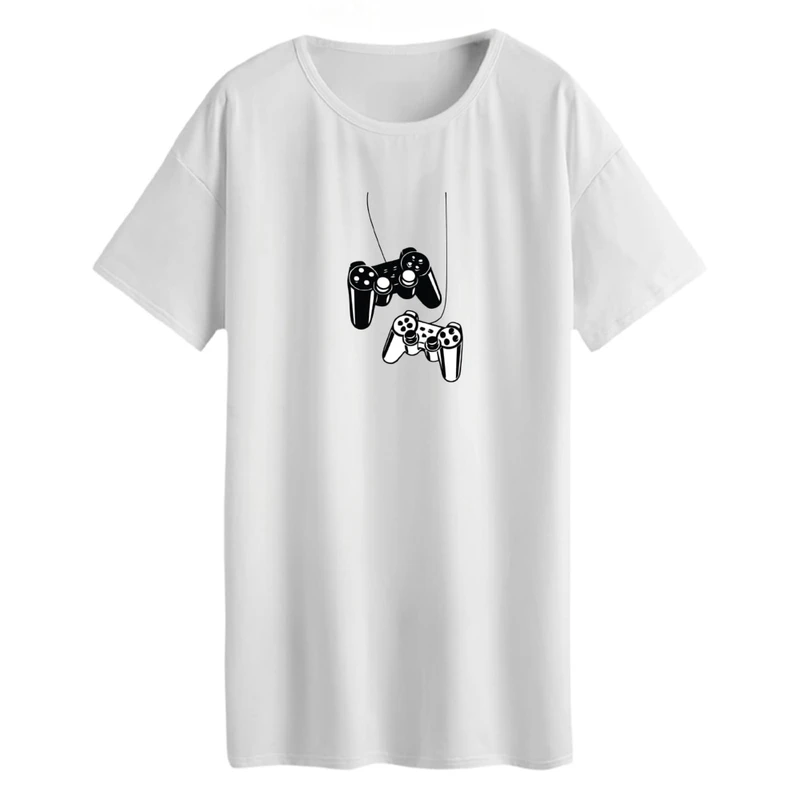 تی شرت لانگ زنانه مدل دسته بازی کد 1