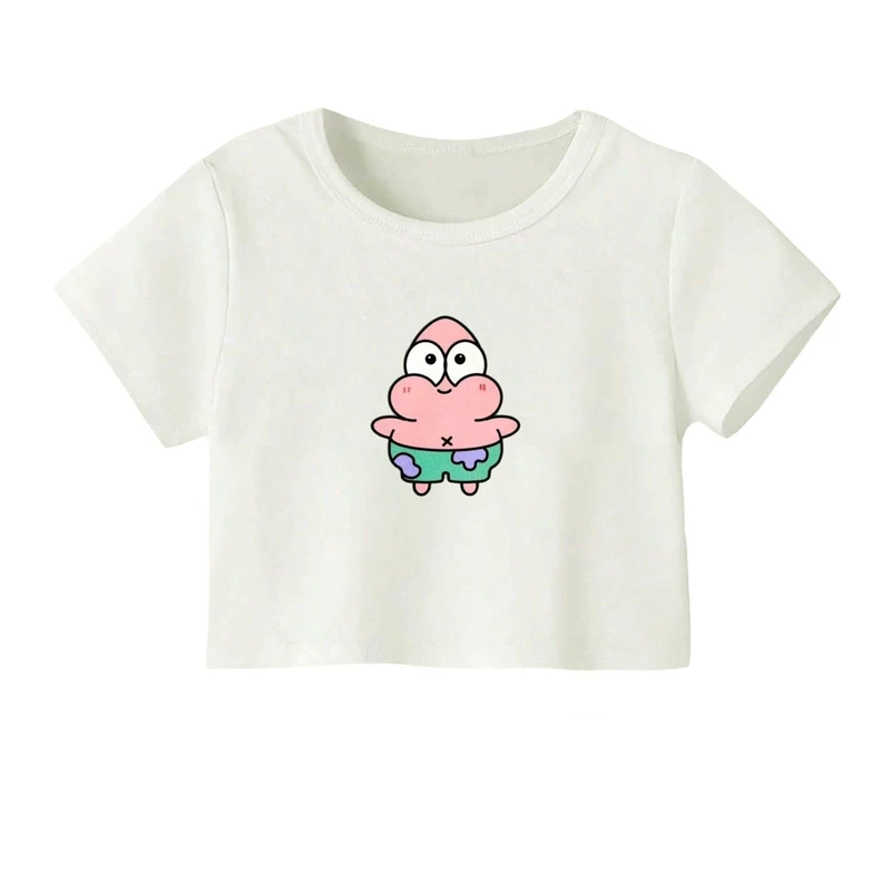 کراپ‌ تی‌شرت آستین کوتاه زنانه مدل پاتریک تپل