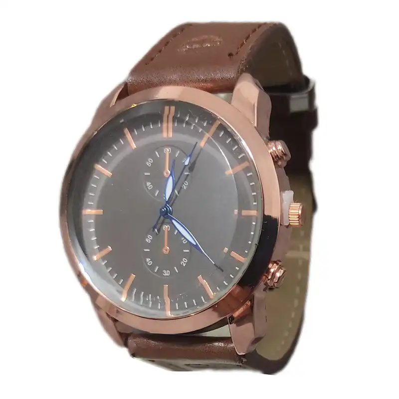 ساعت مچی عقربه ای مدل بند چرمی کد 002