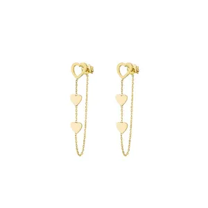 گوشواره طلا 18 عیار زنانه طرح قلب کد C0046
