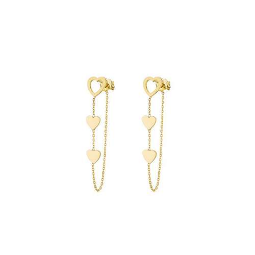 گوشواره طلا 18 عیار زنانه طرح قلب کد C0046