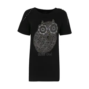 تونیک آستین کوتاه زنانه فمیلی ور طرح جغد کد 0197