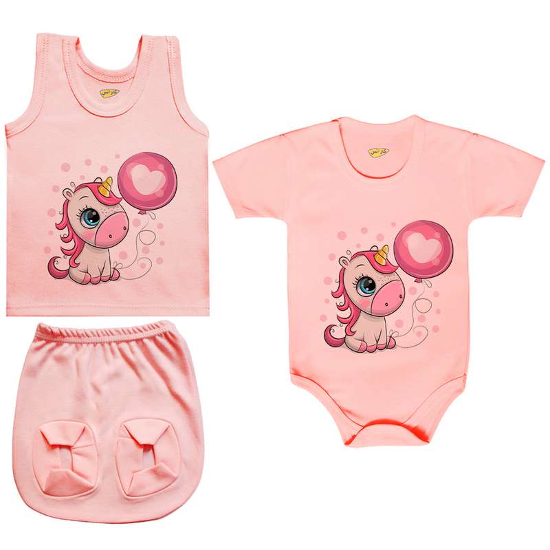 ست 3 تکه لباس نوزادی کارانس مدل PRSZS-3238