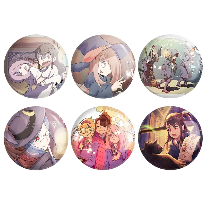 مگنت خندالو طرح انیمه جادوگران کوچک Little Witch Academia کد 1408A مجموعه 6 عددی