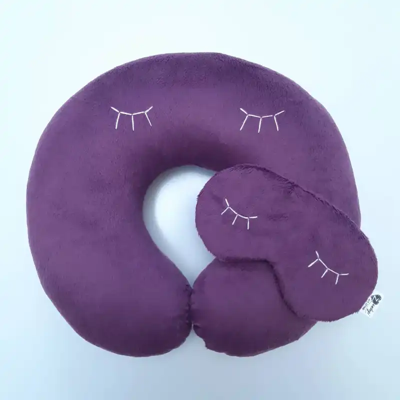 بالش دورگردنی گروه هنری زندگی طرح مژه ای به همراه چشم بند