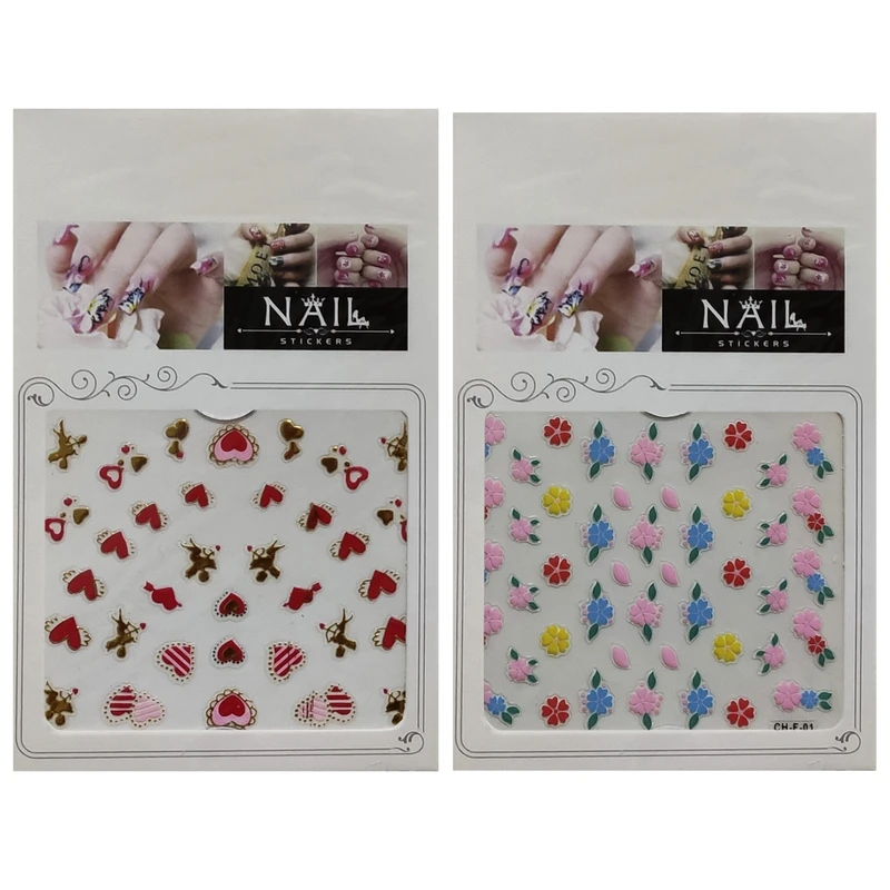 استیکر طراحی ناخن مدل CH-F-61-CH-F-66 کد RKH_1578 مجموعه 2 عددی