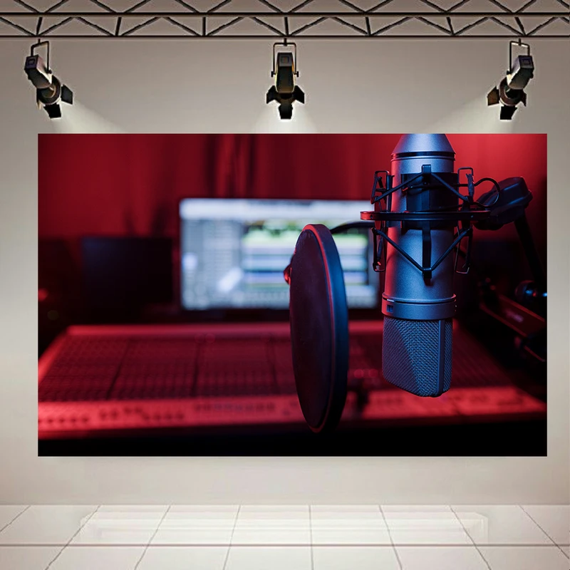 تابلو بوم طرح مخمل استودیو موسیقی مدل مدرن کد PD1007