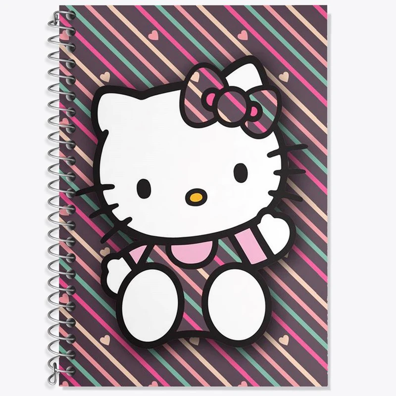 دفتر زبان 50 برگ خندالو مدل سه خط طرح هلو کیتی Hello Kitty کد 2493