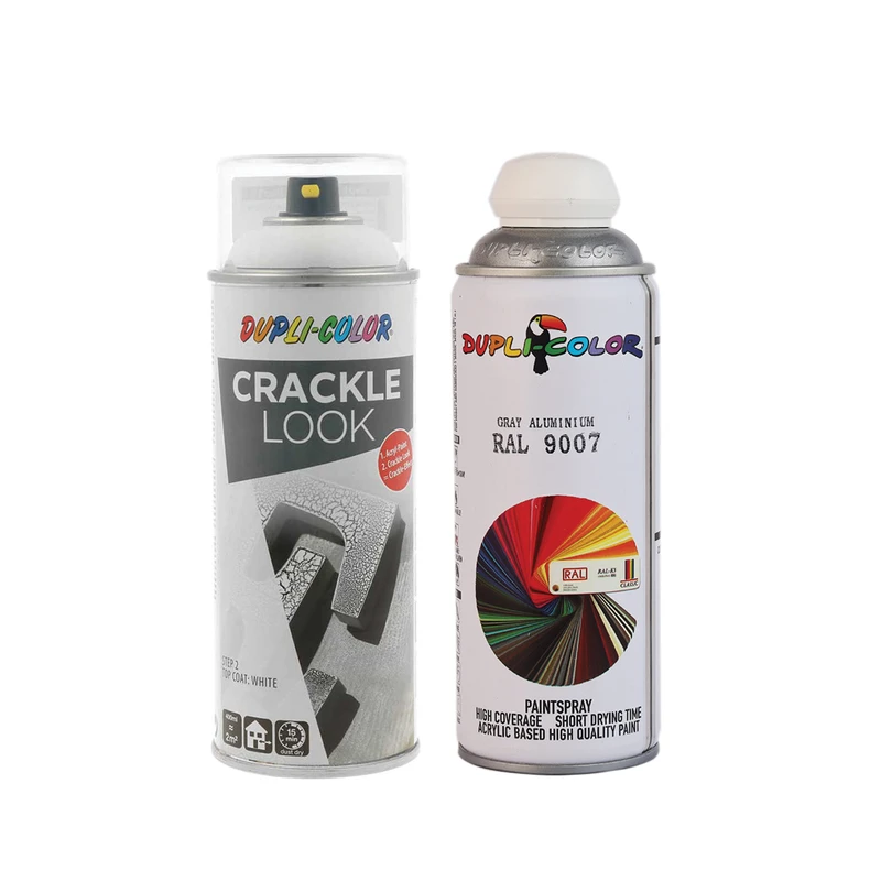 اسپری افکت ترک خوردگی سفید و طوسی دوپلی کالر مدل d2 حجم 400 میلی لیتر مجموعه 2 عددی