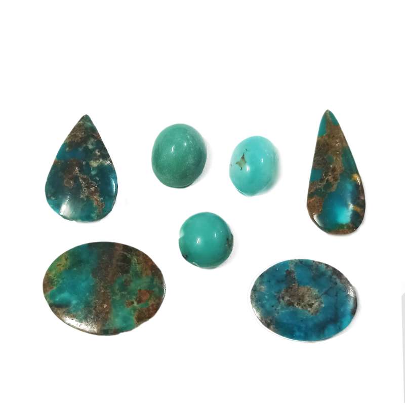 سنگ فیروزه نیشابور کد FIRO66 مجموعه 7 عددی 