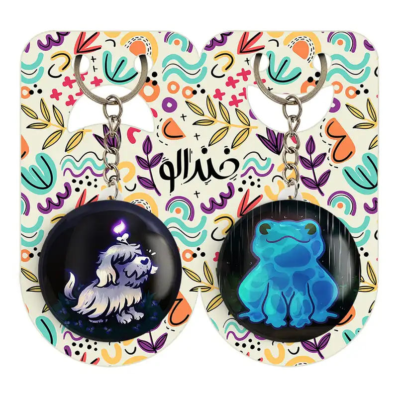 جاکلیدی خندالو مدل قورباغه و سگ حیوانات بامزه کد 2104321051 مجموعه 2 عددی