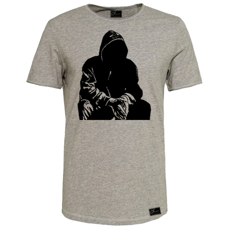 تیشرت آستین کوتاه مردانه مدل M224 رنگ طوسی