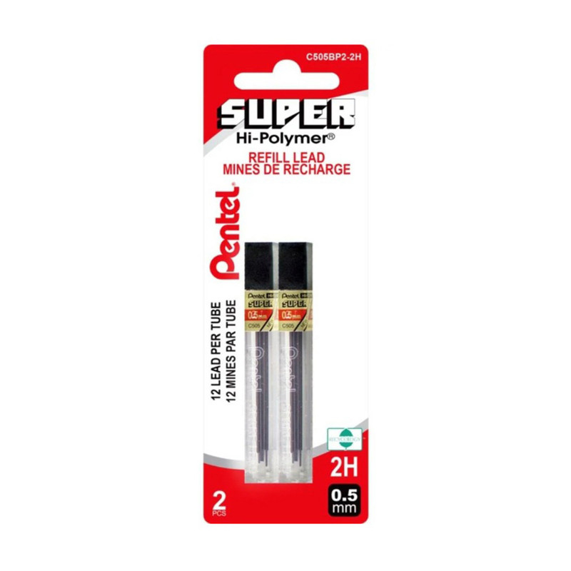 نوک مداد نوکی 0.5 میلی متری پنتل مدل 2H کد C505 بسته 2 عددی