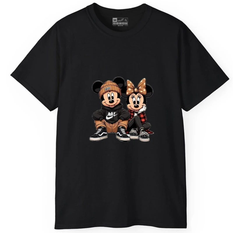 تی شرت آستین کوتاه مردانه پاد آفرین مدل کارتونی انیمیشن میکی موس کد 129