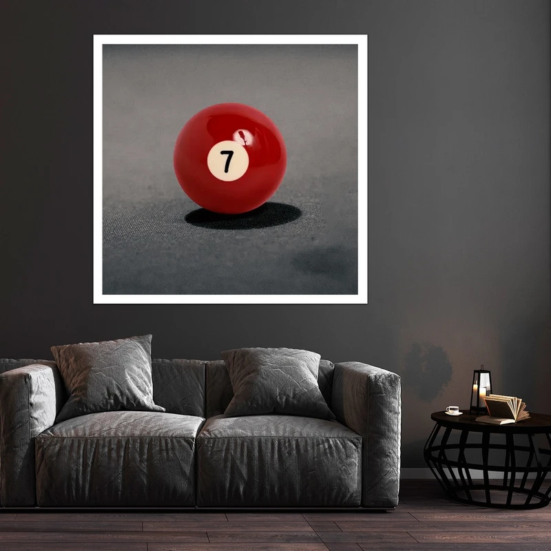 تابلو بکلیت طرح توپ بیلیارد شماره 7 مدل قاب شاسی W-S7485