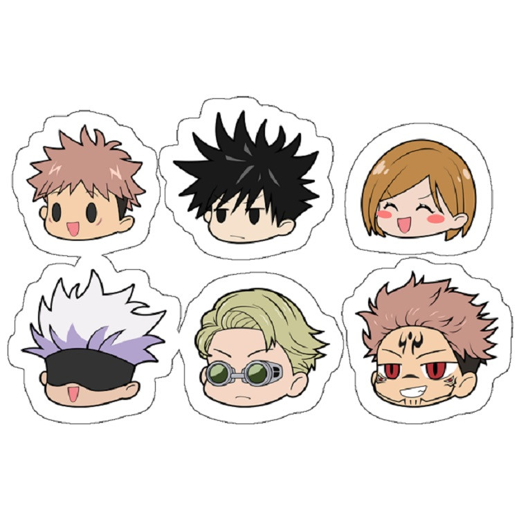 استیکر مدل Jujutsu Kaisen Chibi Heads بسته 6 عددی