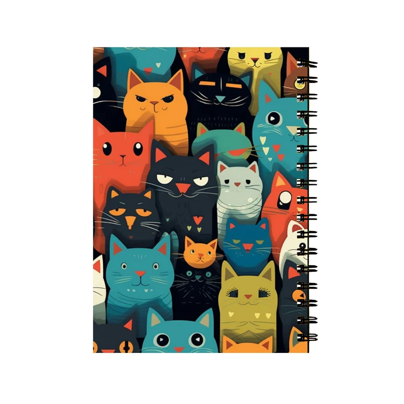 دفتر مشق 50 برگ طرح گربه های کارتونی کد 27