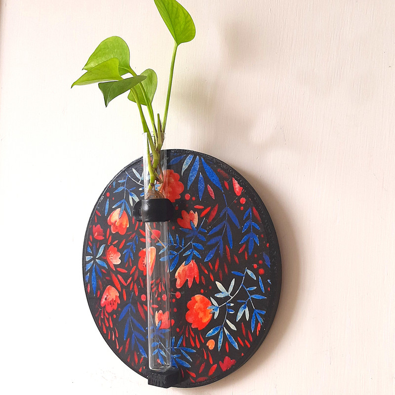 گلدان دیواری مدل شیشه آزمایش طرح بهار مجموعه 4 عددی