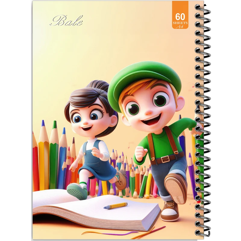دفتر نقاشی 60 برگ انتشارات بله طرح فانتزی دختر کوچولوی نقاش کد A4-O294