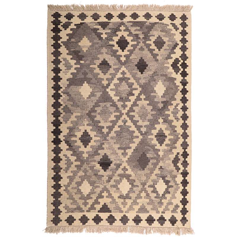 گلیم دستبافت یک و نیم متری طرح قشقایی کد 141014