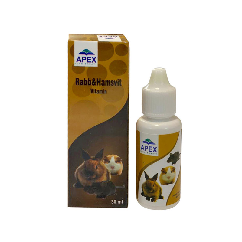 قطره مولتی ویتامین جوندگان اپکس مدل RABB& HAMSVIT حجم ۳۰ میلی لیتر