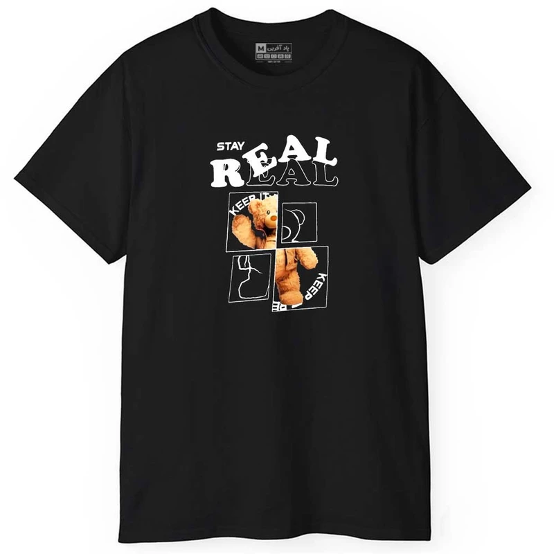 تی شرت آستین کوتاه مردانه پاد آفرین مدل اسپرت طرح تدی خرسه کد 0945