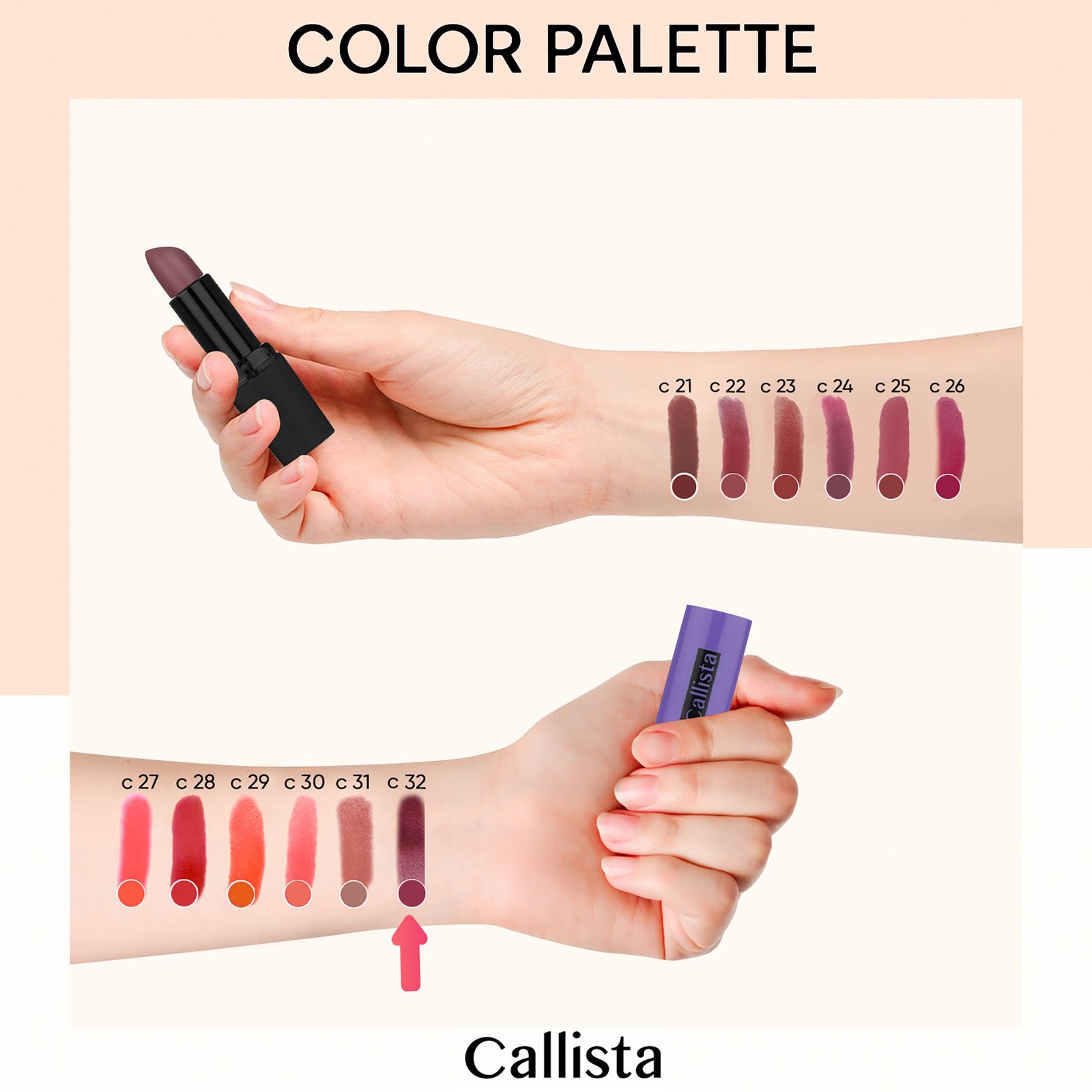 رژ لب جامد کالیستا سری Hydra Color شماره C32 -  - 2